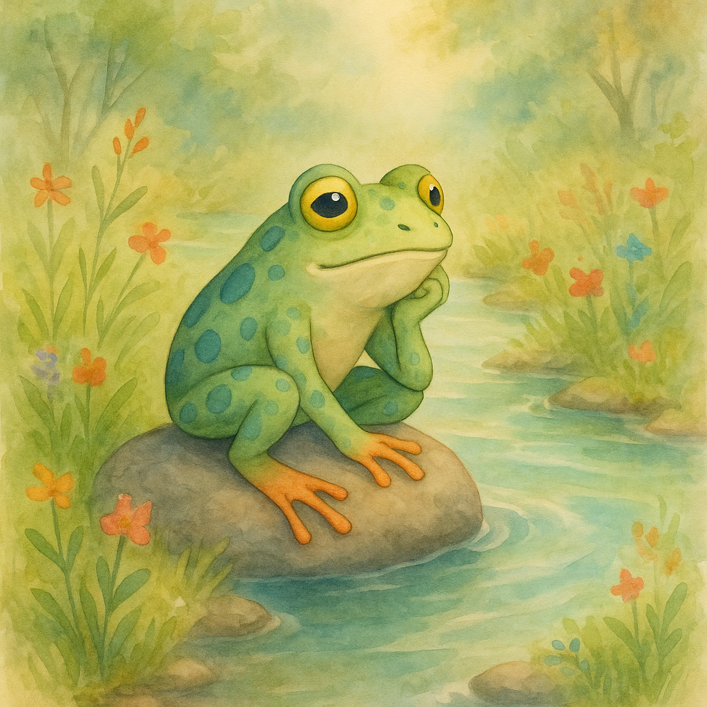 Ferdi sitting by the stream in deep thought